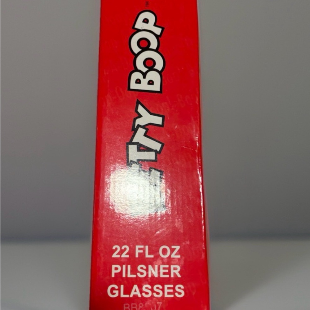 Betty Boop 22FL. Pilsner  Glasses Art Work Red Dress Big Eyes Cartoon Character - Picture 2 of 4